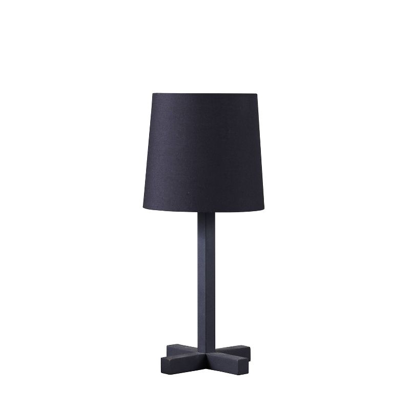 16.5&#34; Traditional Metal Table Lamp with Cross Leg Base Black - Ore International, 1 of 6