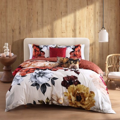 Bebejan Carnelian Flora 100% Cotton 5-Piece Reversible Comforter Set