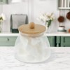 Unique Bargains Pot-Bellied Jar with Bamboo Lid Decorative Jars Wood Color Clear 1 Pc - 2 of 4