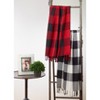 Buffalo Plaid Throw Blanket Red - Saro Lifestyle: 100% Cotton, Tassel Edges, Machine Washable, 50x60" - 4 of 4