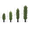 poetree 3/4/5 ft Faux Cedar Tree Topiary in Pot，Set of 2，Fake Tree for Home Outdoor/Indoor Decor - 2 of 4