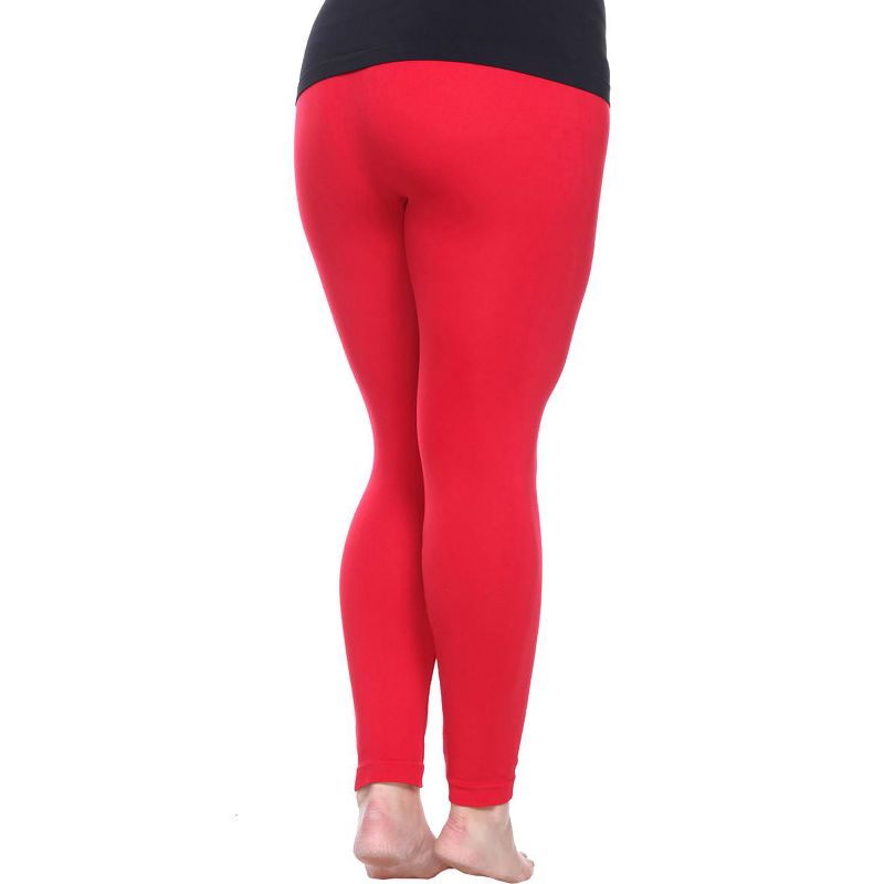 Women's One Size Fits Most Plus Size Super-Stretch Solid Leggings - One Size Fits Most Plus - White Mark, 3 of 4