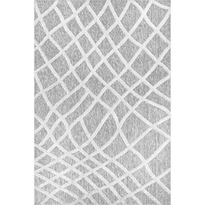 Nuloom Carly Raised Fishnet Trellis Indoor Area Rug, 5' x 8', Gray