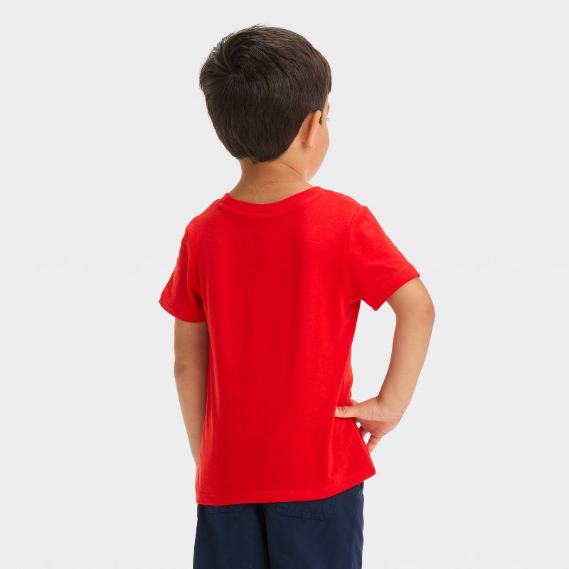 Toddler Boys' Short Sleeve Solid Jersey Knit T-Shirt - Cat & Jack™ Red, 2 of 4