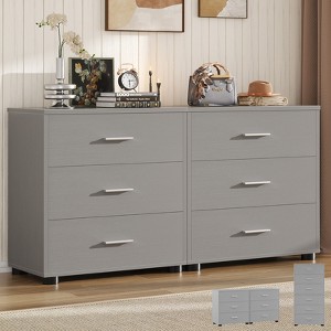Aheaplus Closet Storage Cabinet 2 Set with 6 Drawers, Night Stand with Storage, 6-Drawers Dressers - 1 of 4
