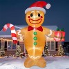 Joyfy 12 FT Tall Christmas Inflatable Decoration, Giant Gingerbread Man with Giftbox Inflatable with LED Light for Xmas Party Outdoor Yard Decoration - 3 of 4