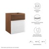 Modway Render 18" Wall-Mount Vanity – Mid-Century Floating Bathroom Cabinet with Slatted Front and Open Storage (Sink Not Included) - 2 of 4
