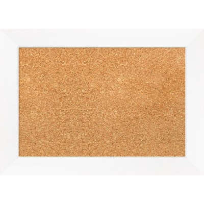 White Framed Natural Cork Bulletin Board 24x19