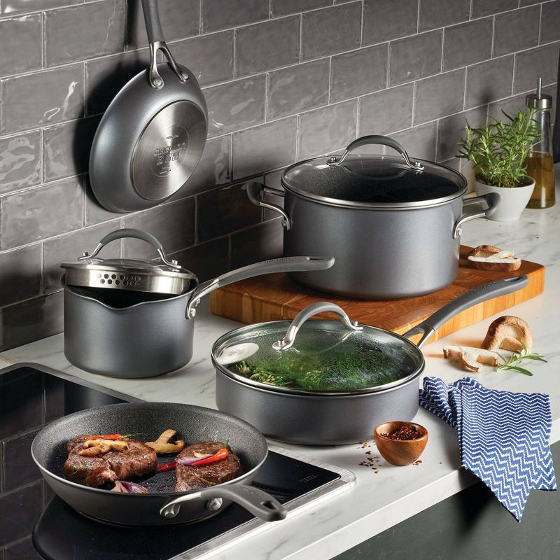 Circulon A1 Series with ScratchDefense Technology 8pc Nonstick Induction Cookware Pots and Pans Set - Graphite, 3 of 18