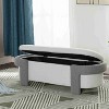 CAVINAS Storage Bench for Bedroom,Polyester Storage Ottoman Bench with Hidden Storage Space for Living Room,Bedroom,Gray/Beige - 4 of 4