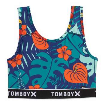 TomboyX Zip-Up Swim Top, Racerback Bathing Suit Compression Sport Swimming  Bra UPF 50 Sun Protection, Size Inclusive (XS-6X) Black Novelty 5X Large