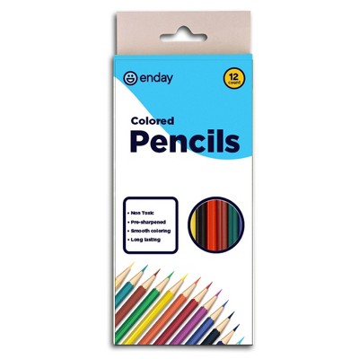 Enday 12 Sharpened Colored Pencils, 2 pack
