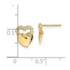 Black Bow Jewelry Kids Cubic Zirconia Double Heart Post Earrings in 14k Yellow Gold - 3 of 4
