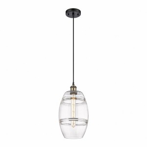 Vaz - 1 Light Cord Hung Mini Pendant In Industrial Style-9.88 Inches Tall and 8 Inches Wide - 1 of 1
