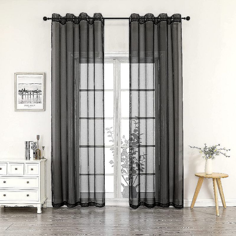 GoodGram Ultra Luxurious Elegant Sheer Grommet Single Curtain Panel, 2 of 4