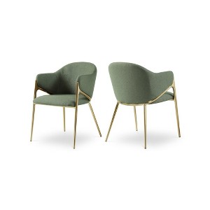 Meridian Furniture,Nial Boucle Fabric Dining Chair, Set of 2 - 1 of 4