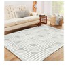 Soft Area Rug, Anti Slip, Washable, Pet Friendly, Faux  Modern Carpet For Living Room Bedroom, Black/Grey/Light Brown - 4 of 4