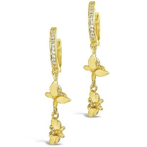 SHINE by Sterling Forever Butterfly Dangle Micro Hoops - 1 of 3
