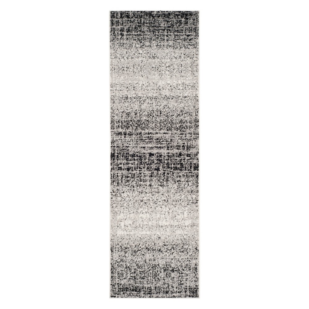 2'6inx12' Spacedye Design Runner Silver/Black - Safavieh