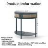 FURNIinspire Console Tables Unique Half Moon Console Table, Living End Table Display Table with Rattan Storage for Entryway, Green, 15.75"*31.5"*32.3" - 3 of 4