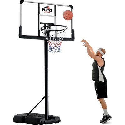 Costway 4.25-10ft Portable Adjustable Basketball Hoop System With 44''  Backboard 2 Nets : Target