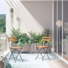 vidaXL Patio Folding Chairs 2 Pcs - Acacia Wood and Steel - Outdoor/Garden/Patio Seat - 15.7" W x 18.1" D x 33.5" H - 2 of 4