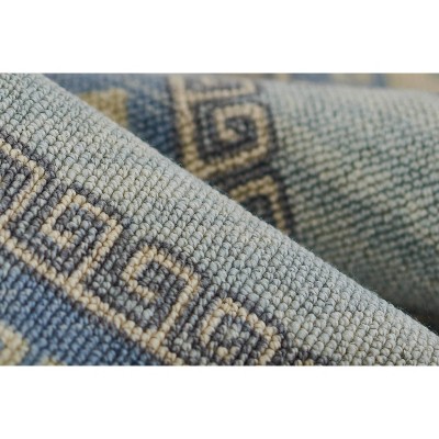 Anatolia Blue and Beige Wool Nylon Medallion Area Rug