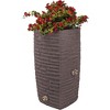 Good Ideas Impressions Riverwalk 50-Gallon Faux Slate Surface Dual Spigot Locations Rain Barrel w/2 Brass Spigots & Screen, Red Brick - 4 of 4