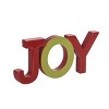 Transpac MDF Epoxy Joy Decorative Sculpture Red Wood Christmas Tabletop Decor Indoor Gift for Festive Home Holiday Season - 2 of 3