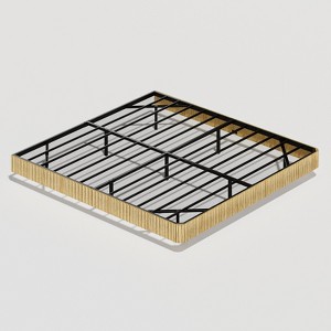 SEVOBAL Bed Furniture Floating Bed Frame King Size Wave Curve Wood Texture Heavy Duty Metal Slats No Box Spring for Family, Brown, 44.89"*15.75"*6.5" - 1 of 4