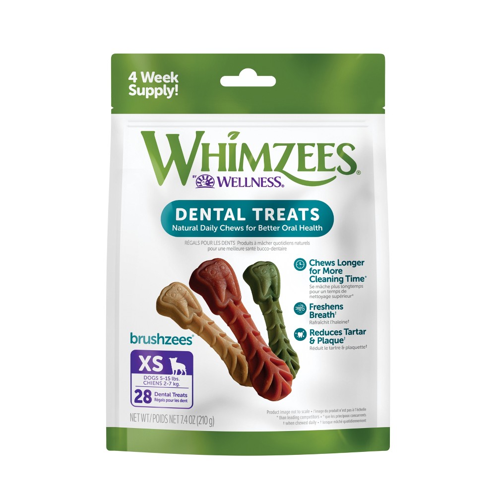 Photos - Dog Food WHIMZEES by Wellness Brushzees Extra Small in Vegetable Flavor Dental Dog