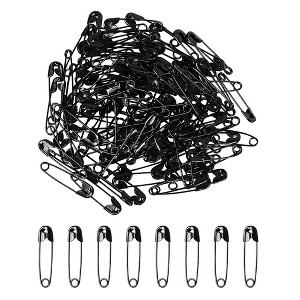 Unique Bargains Clothes Sewing Crafts Rust Resistant Metal Safety Pins Black 100 Pcs - 1 of 4