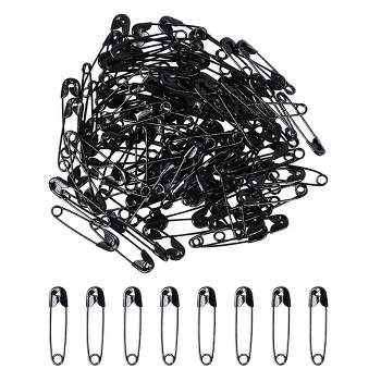 Unique Bargains Brooch Badge Clothes Sewing DIY Craft Metal Small Safety Pins Black 100 Pcs
