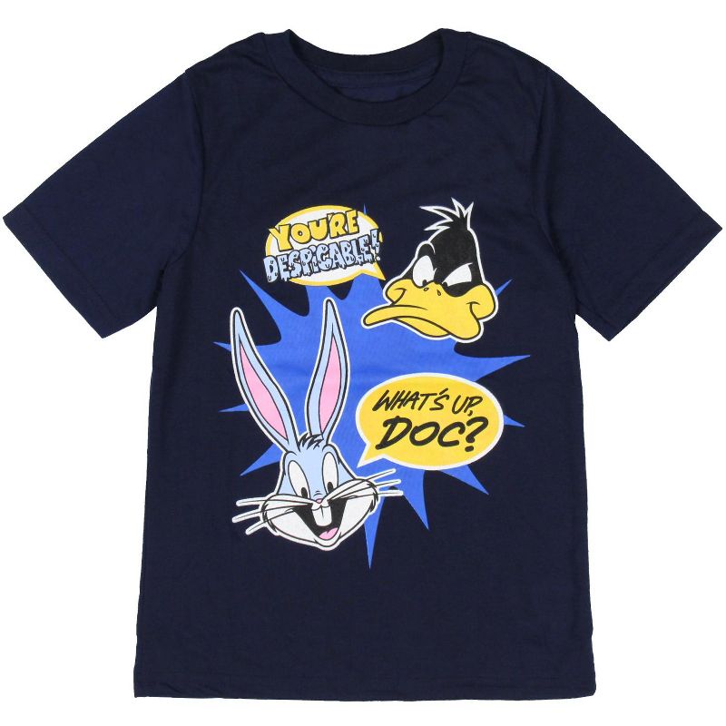 Looney Tunes Boys' Daffy Duck And Bugs Bunny Catchphrases Kids T-Shirt, 1 of 4
