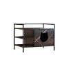 LAOTIES Hidden Cat Litter Box Enclosure,MDF Litter Box Cabinet With Storage,Barn Door,Ventilation - 4 of 4