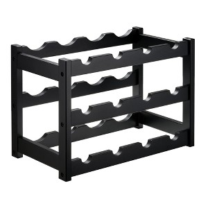 Itopfox 3-Tier Bamboo Wine Rack, Sturdy and Durable Wine Storage Cabinet Shelf for Pantry, Kitchen, Holds 12 Bottles Securely - 1 of 4