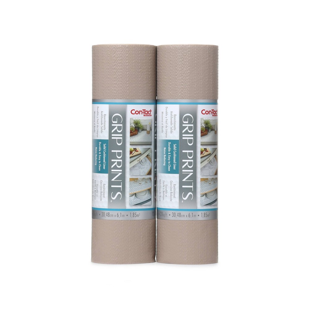 Photos - Garden & Outdoor Decoration Con-Tact Grip Prints 2pk 12"x20' Taupe: Non-Adhesive Shelf & Drawer Liners for Kitchen, Pantry, Cabinet, Solid Beige