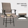 QingMoon Outdoor Swivel Bar Stools Set of 2, All Weather Counter Height Patio Chairs with Footrest and Armrests Conversation Furniture for Garden - 4 of 4
