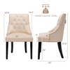 Costway Set of 2 Button-Tufted Dining Chair Upholstered Armless Side Chair - 3 of 4