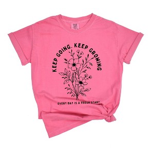 Simply Sage Market Women's Keep Going Keep Growing Short Sleeve Garment Dyed Tee - 1 of 4