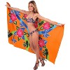 LA LEELA Women's Sarong Wraps Cover up Swimwear Wrap One Size Floral Orange - 4 of 4