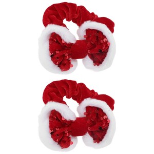 Unique Bargains Christmas Hair Hair Ties Bow Tie for Christmas 2 Pcs - 1 of 4