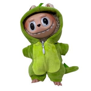 Lime Spiked Dinosaur Suit for 17.5 Labubu Dolls - 1 of 4