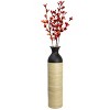 Uniquewsie Elegant Black or White Cylinder Shaped Tall Spun Bamboo Floor Vases, Embellished with a Glossy Lacquer - 3 of 4
