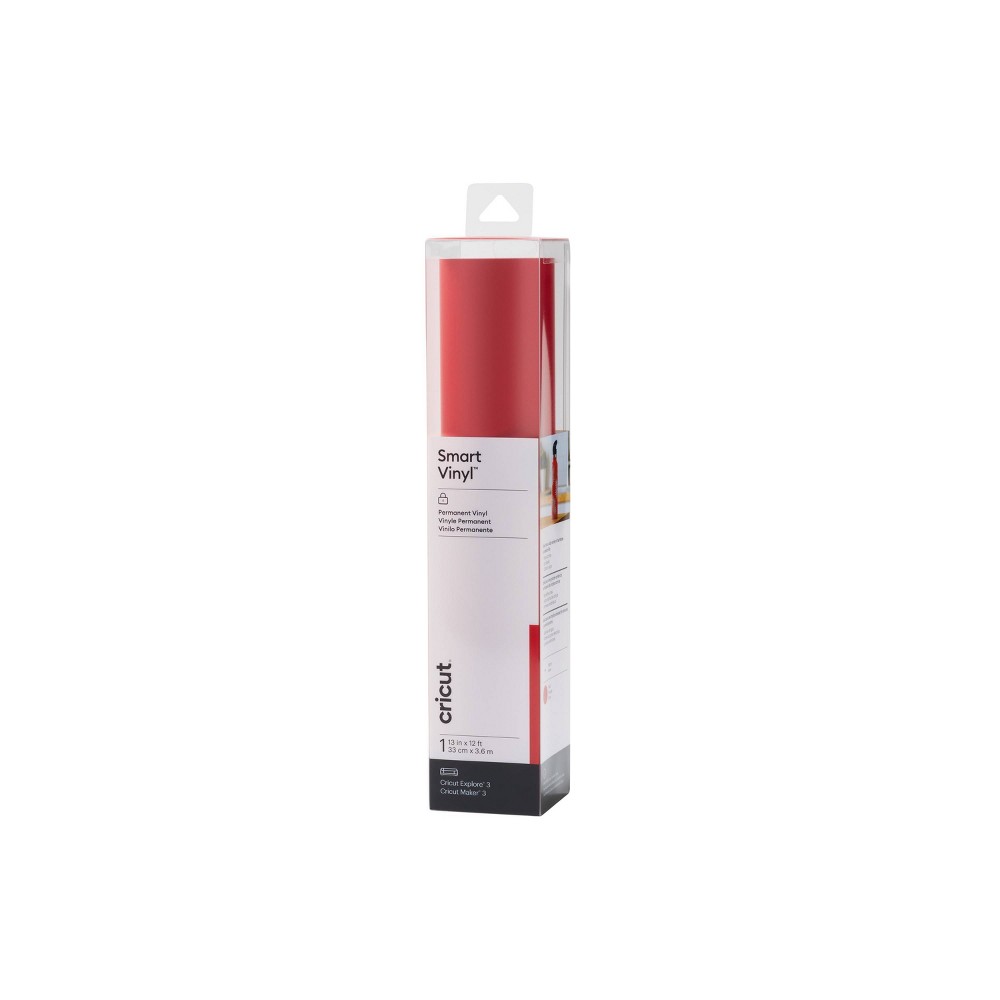 Cricut 12' Smart Vinyl Permanent - Red: Craft Cutting Material, Compatible with Explore 3 & Maker 3, PVC, 12"x144"