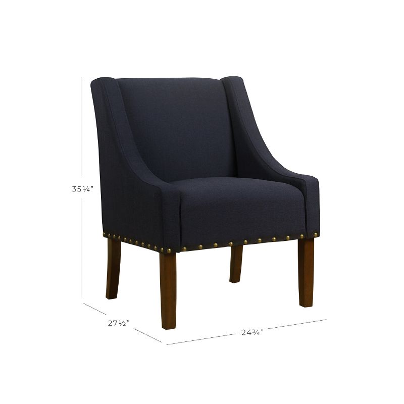 Modern Swoop Accent Chair with Nailhead Trim - Homepop, 2 of 14