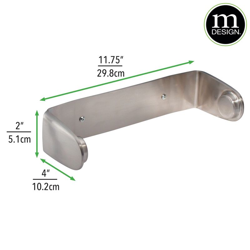 mDesign Metal Wall Mount Paper Towel Holder Dispenser for Kitchen, 3 of 7