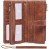 Hachikiko Womens Large Capacity RFID Wallet - PU Leather Bifold Wristlet Clutch with Double Zipper Pocket, 5 ID Windows - 4 of 4