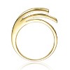 Guili 14K Gold Plated Hammered Coiled Wrap Ring with Clear Cubic Zirconia – A Stylish and Unique Statement Piece - 2 of 4