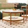 Hrinhom 33.4" W Coffee Table,2-Tier Modern Side End table,Round Wooden Table - 3 of 4